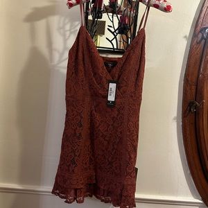 Lulus Lace Ruffle Mini Dress
